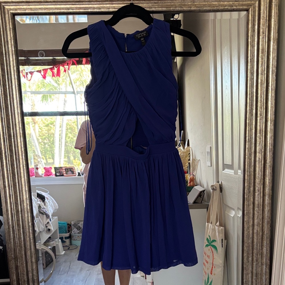 Topshop Elegant Blue Sleeveless Dress